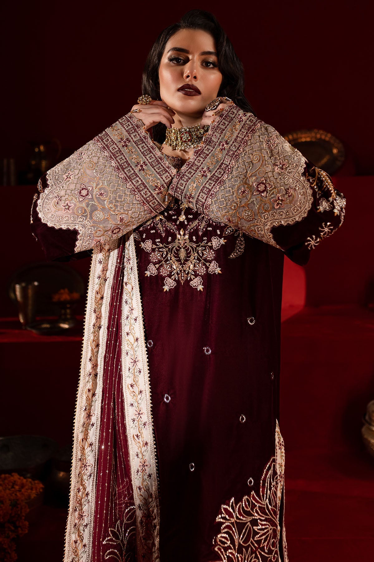 Nureh | Maya Velvet |  NW-89 by Nureh - Designer Dress - Type: Ladies Clothes - Available at Libayah - 100% Original