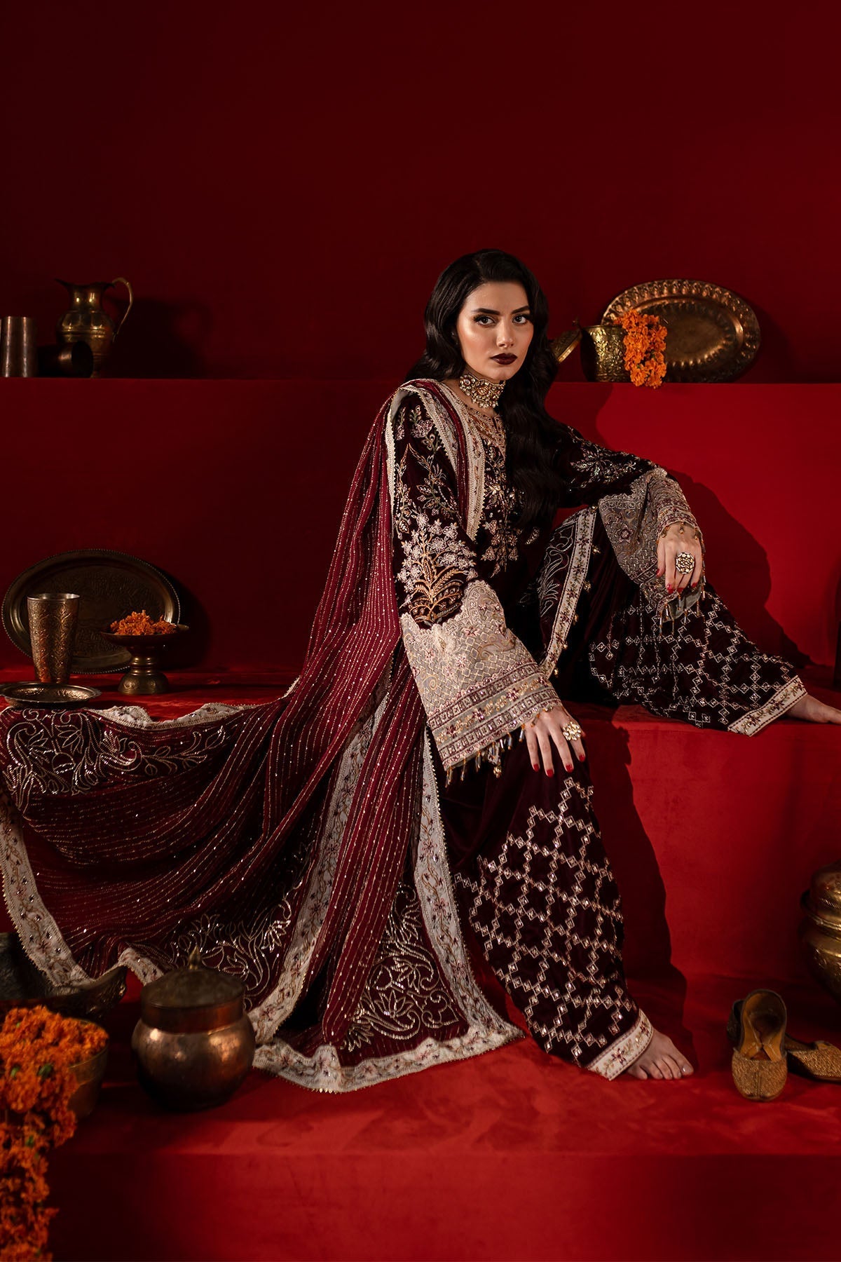Nureh | Maya Velvet |  NW-89 by Nureh - Designer Dress - Type: Ladies Clothes - Available at Libayah - 100% Original