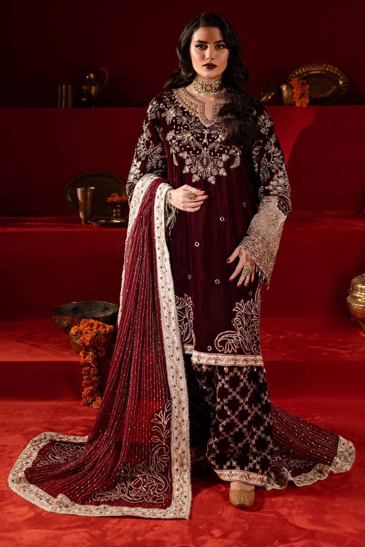 Nureh | Maya Velvet |  NW-89 by Nureh - Designer Dress - Type: Ladies Clothes - Available at Libayah - 100% Original