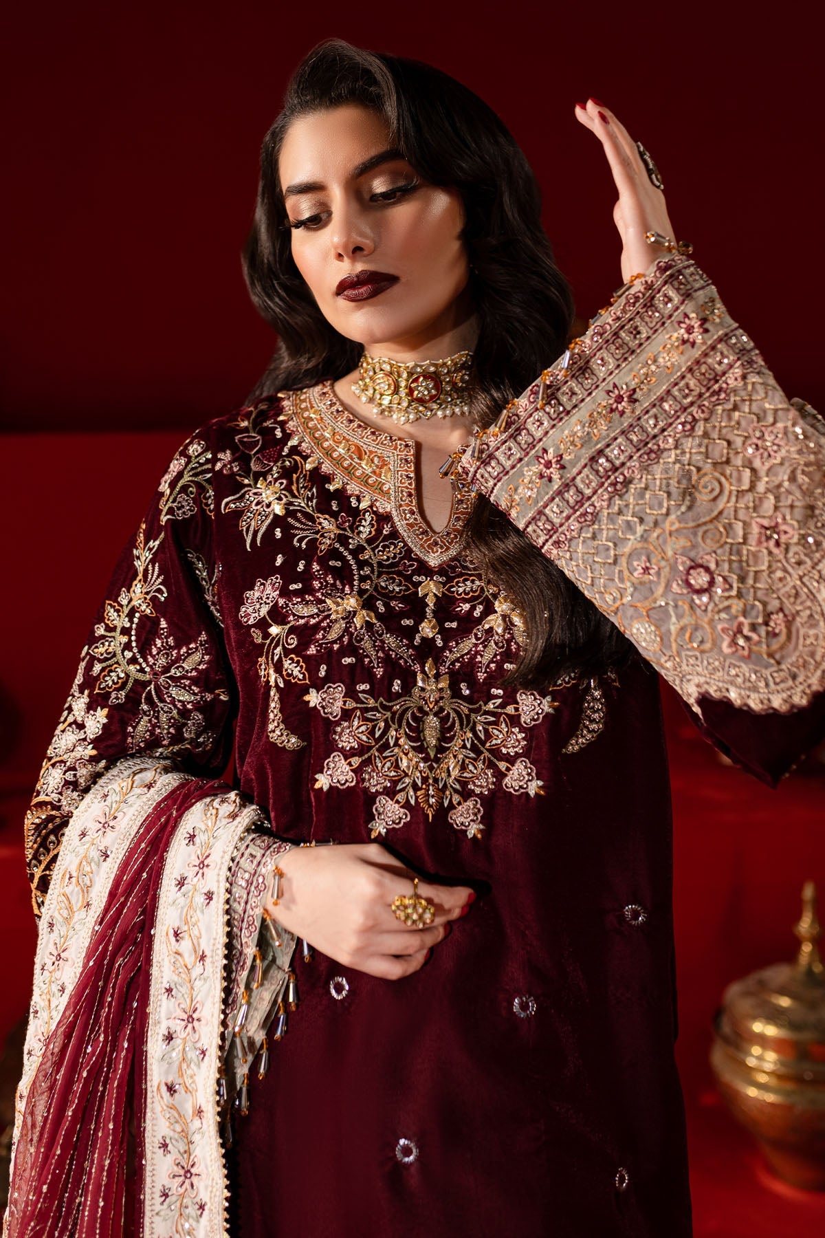 Nureh | Maya Velvet |  NW-89 by Nureh - Designer Dress - Type: Ladies Clothes - Available at Libayah - 100% Original
