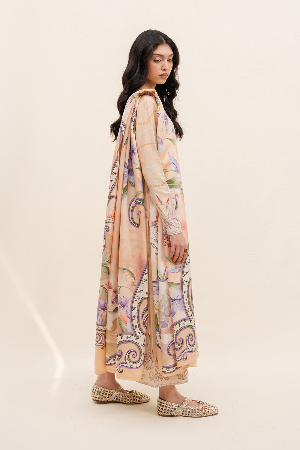 Maryum N Maria | Latte Layers Pret | SILKEN STEAM - MWS5829 by Maryum N Maria - Designer Dress  - Type : Ladies Clothes - Available at Libayah - 100% Original 