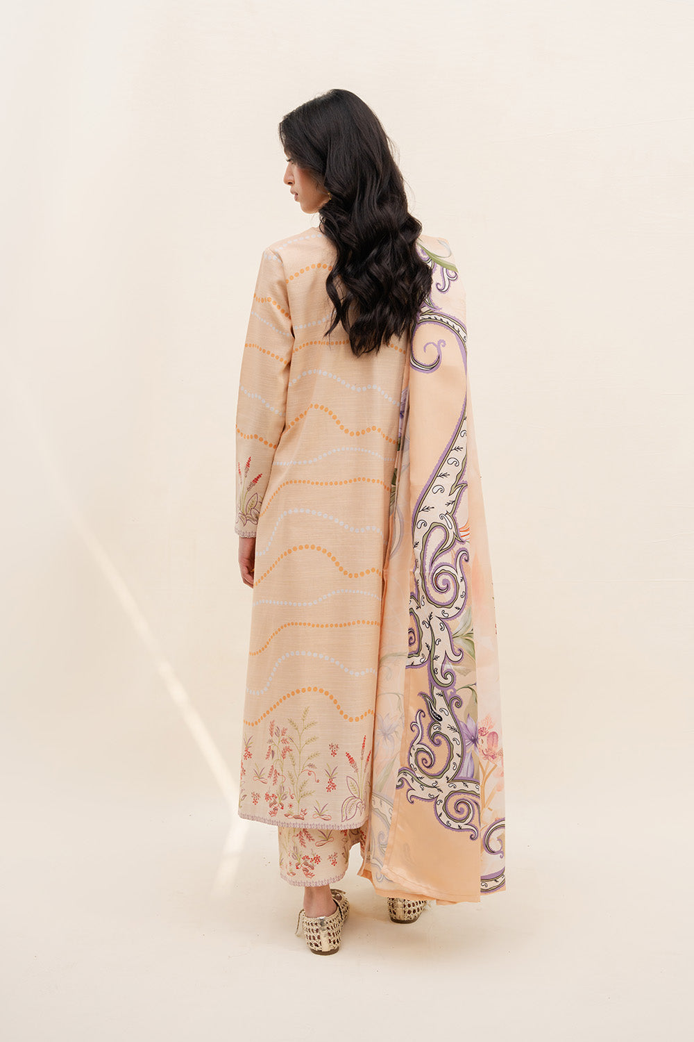 Maryum N Maria | Latte Layers Pret | SILKEN STEAM - MWS5829 by Maryum N Maria - Designer Dress  - Type : Ladies Clothes - Available at Libayah - 100% Original 