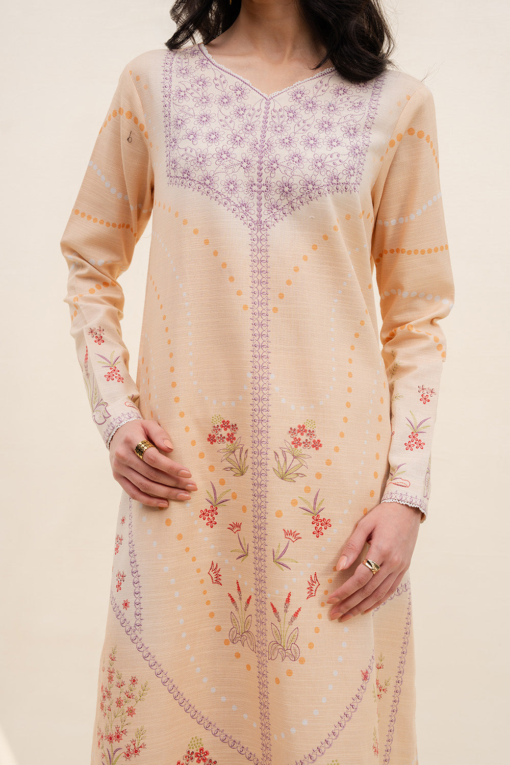 Maryum N Maria | Latte Layers Pret | SILKEN STEAM - MWS5829 by Maryum N Maria - Designer Dress  - Type : Ladies Clothes - Available at Libayah - 100% Original 