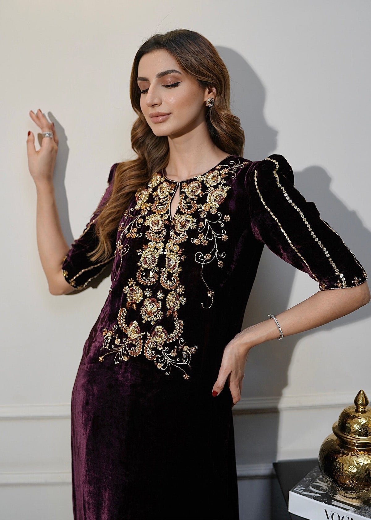 Mahum Asad | Voila Velvets | Jade by Mahum Asad - Designer Dress - Type: Ladies Clothes - Available at Libayah - 100% Original