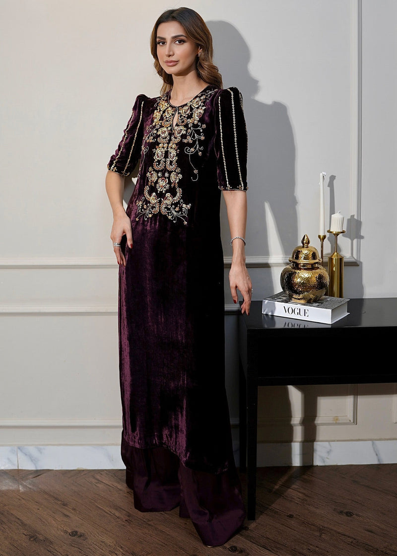 Mahum Asad | Voila Velvets | Jade by Mahum Asad - Designer Dress - Type: Ladies Clothes - Available at Libayah - 100% Original