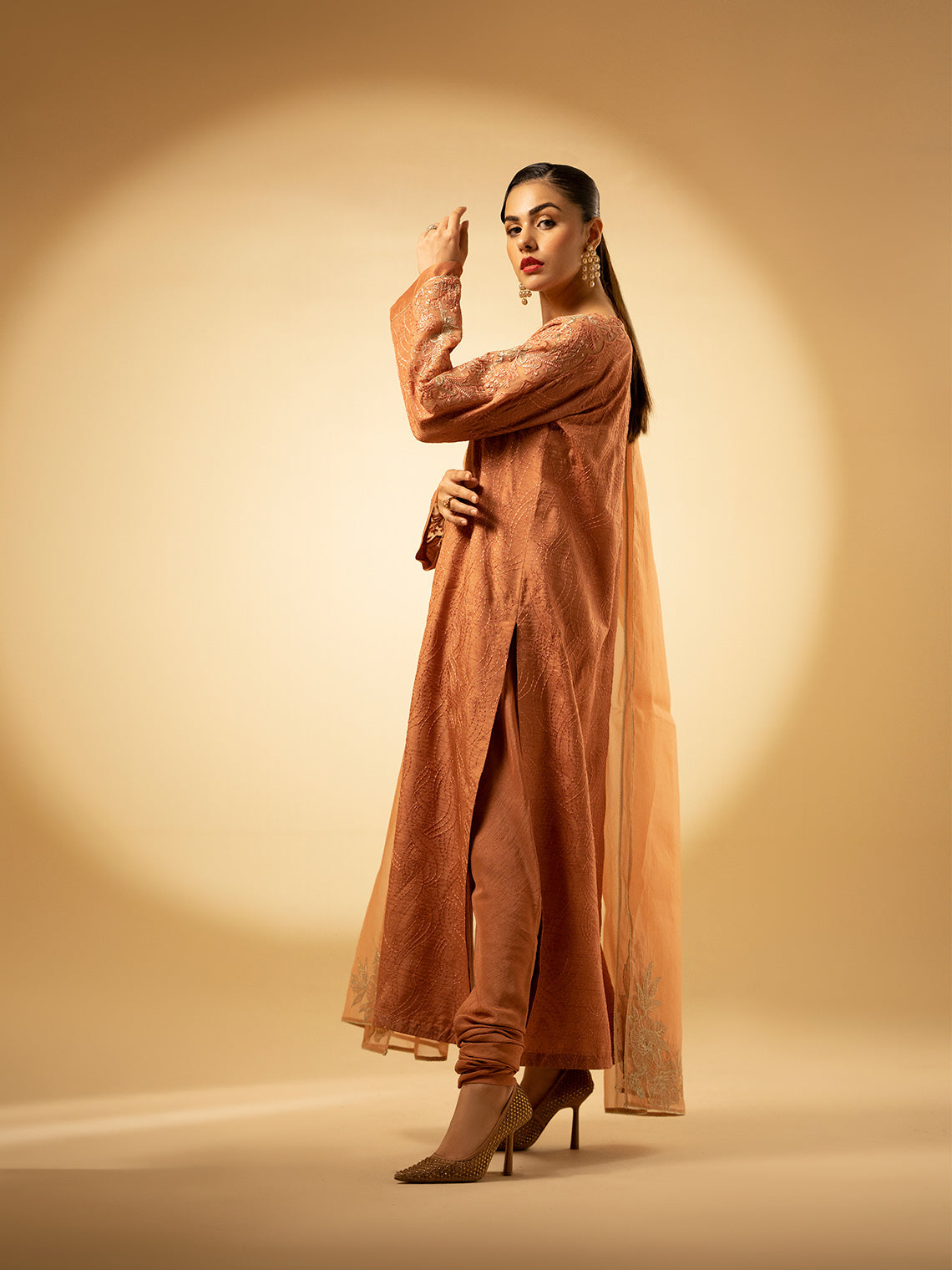 Fozia Khalid | Eid Edit 24 | Peach Hues by Fozia Khalid - Designer Dress - Type: Ladies Clothes - Available at Libayah - 100% Original