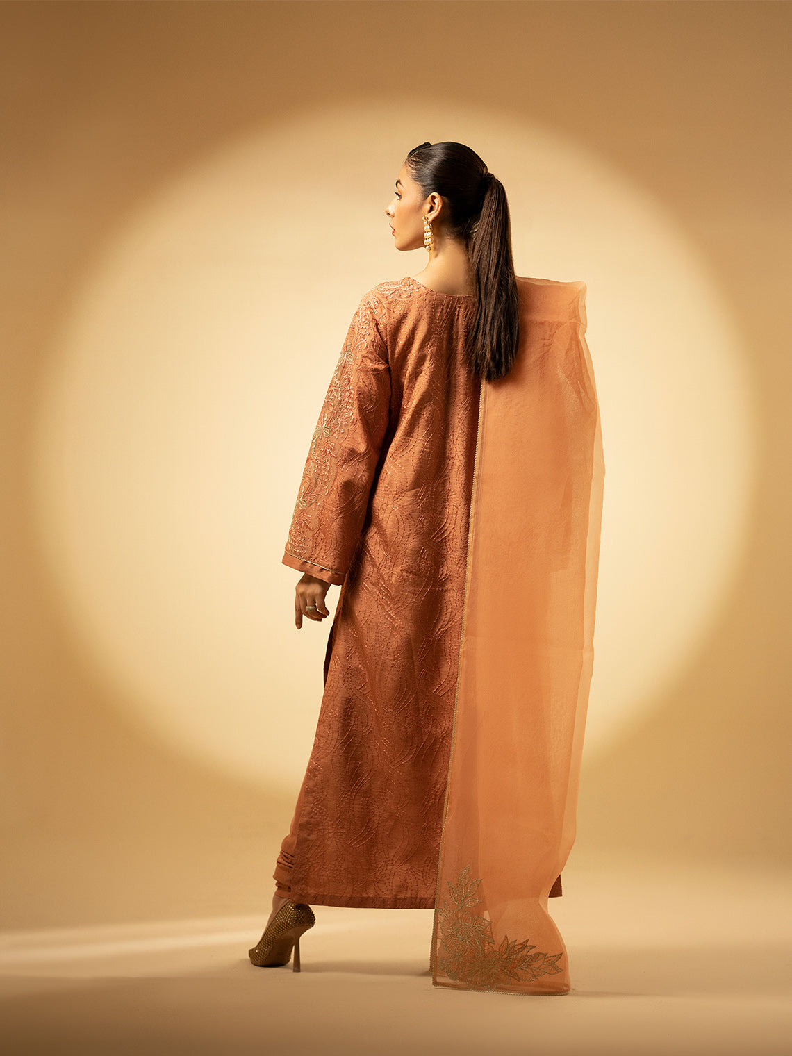 Fozia Khalid | Eid Edit 24 | Peach Hues by Fozia Khalid - Designer Dress - Type: Ladies Clothes - Available at Libayah - 100% Original