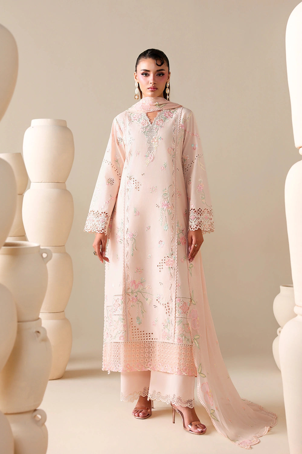 Azure | Luxury Lawn 26 | Peachy Meadow by Azure - Designer Dress  - Type : Ladies Clothes - Available at Libayah - 100% Original 