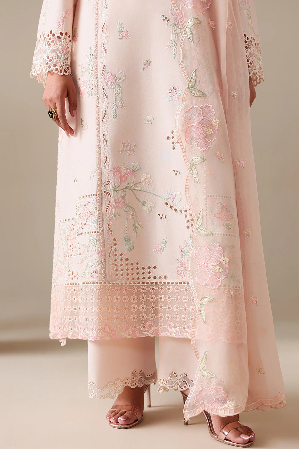 Azure | Luxury Lawn 26 | Peachy Meadow by Azure - Designer Dress  - Type : Ladies Clothes - Available at Libayah - 100% Original 