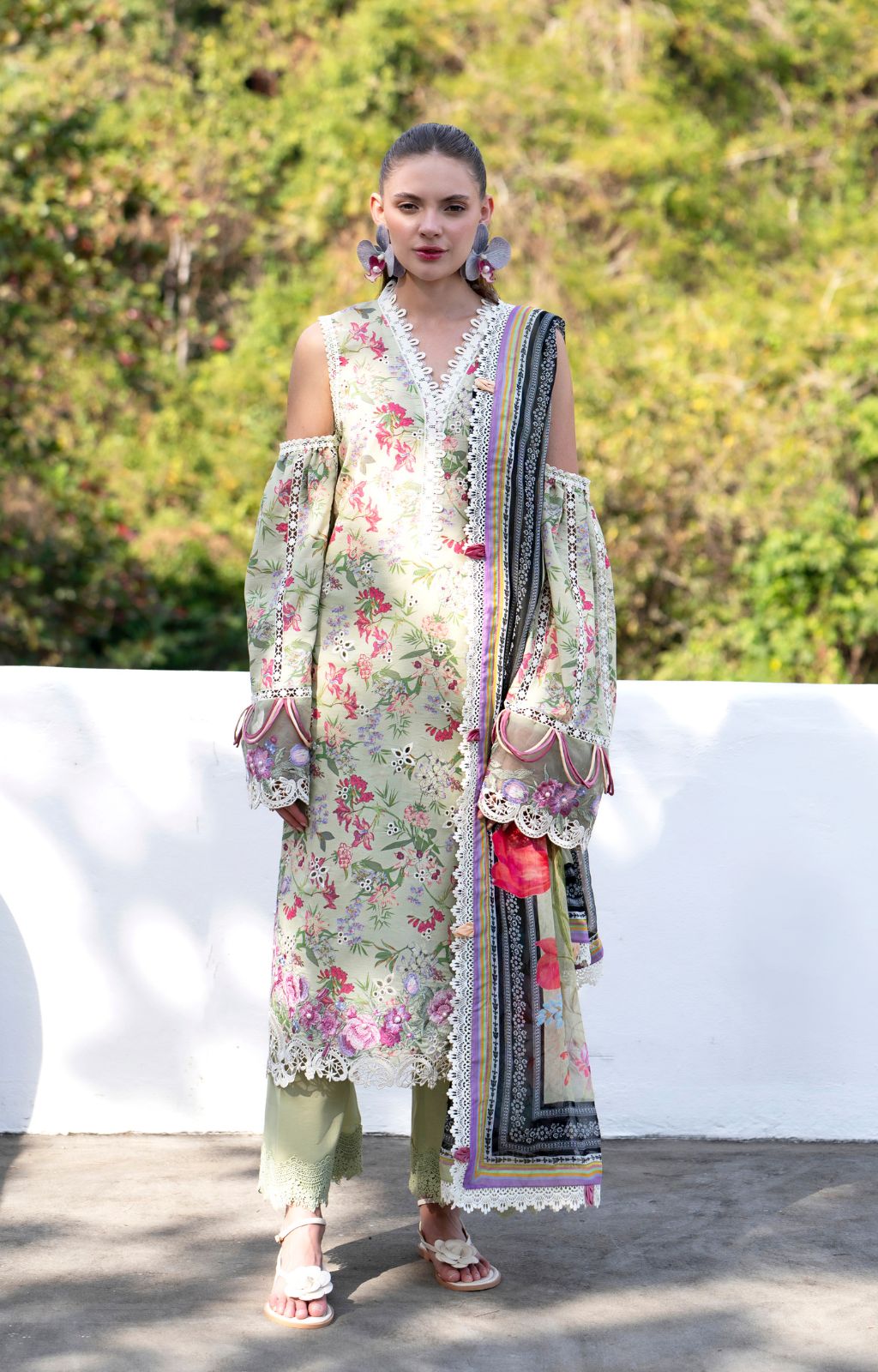 AJR Couture | Printakari Lawn 25 | Pink Patel by AJR Couture - Designer Dress - Type: Ladies Clothes - Available at Libayah - 100% Original