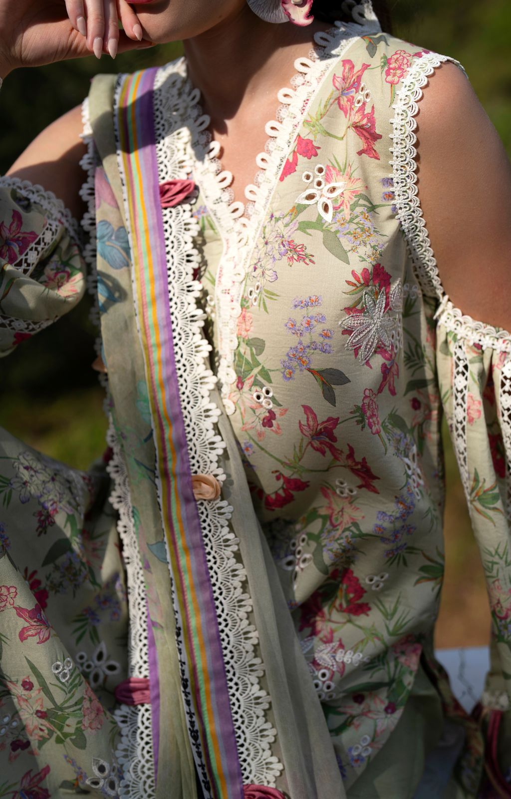 AJR Couture | Printakari Lawn 25 | Pink Patel by AJR Couture - Designer Dress - Type: Ladies Clothes - Available at Libayah - 100% Original