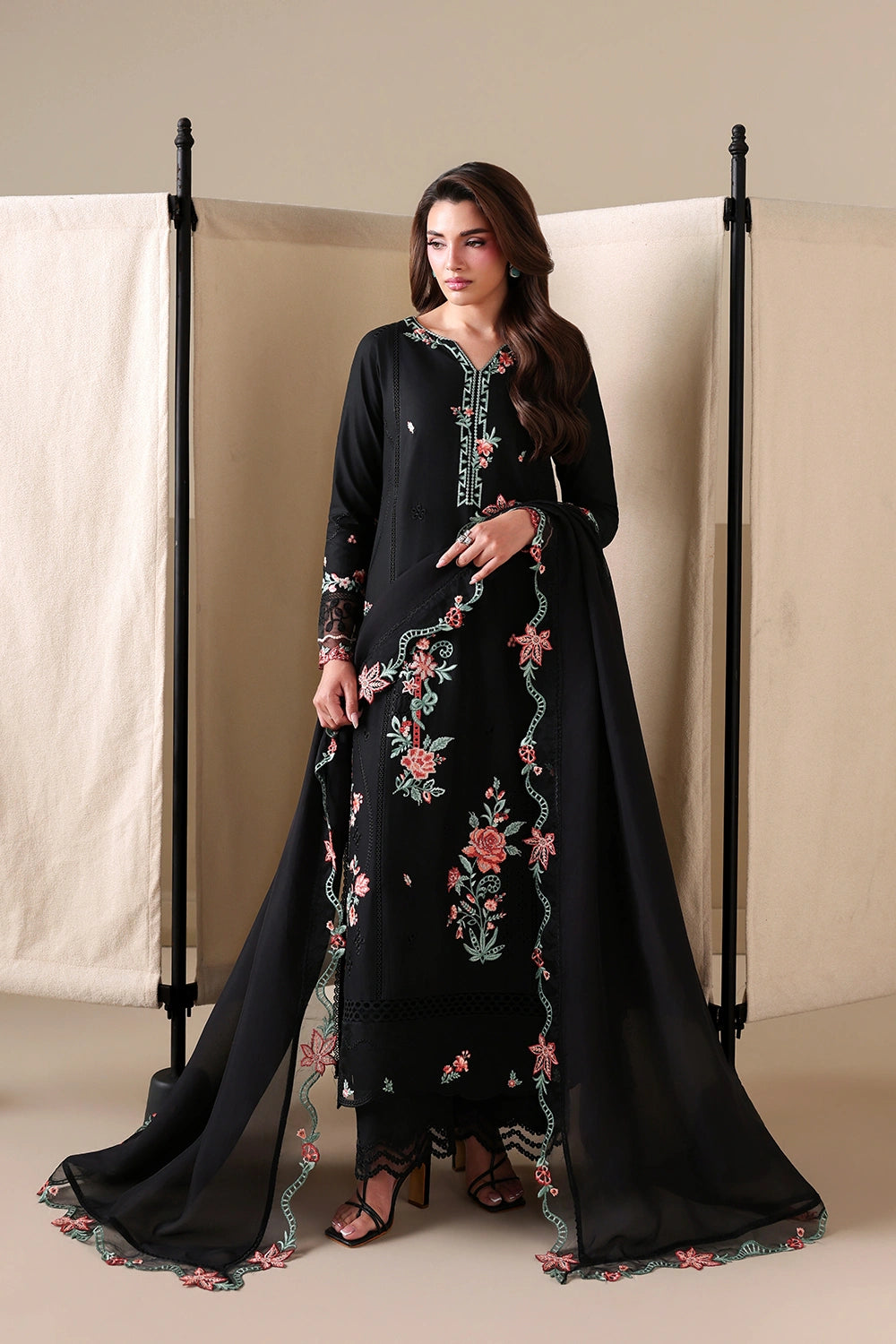 Azure | Luxury Lawn 26 | Black Peony by Azure - Designer Dress  - Type : Ladies Clothes - Available at Libayah - 100% Original 
