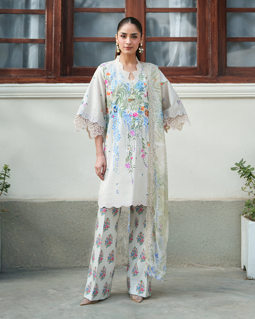 Roheenaz | Whispered Florals | Pale Peony - Designer Dress - Type : Ladies Clothes - Available at Libayah - 100% Original