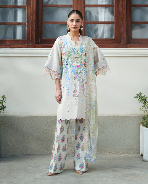 Roheenaz | Whispered Florals | Pale Peony - Designer Dress - Type : Ladies Clothes - Available at Libayah - 100% Original