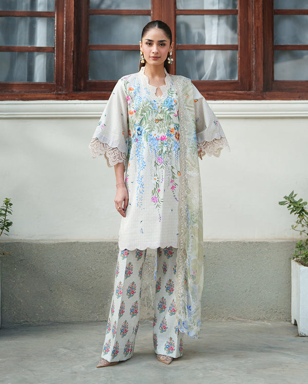 Roheenaz | Whispered Florals | Pale Peony - Designer Dress - Type : Ladies Clothes - Available at Libayah - 100% Original