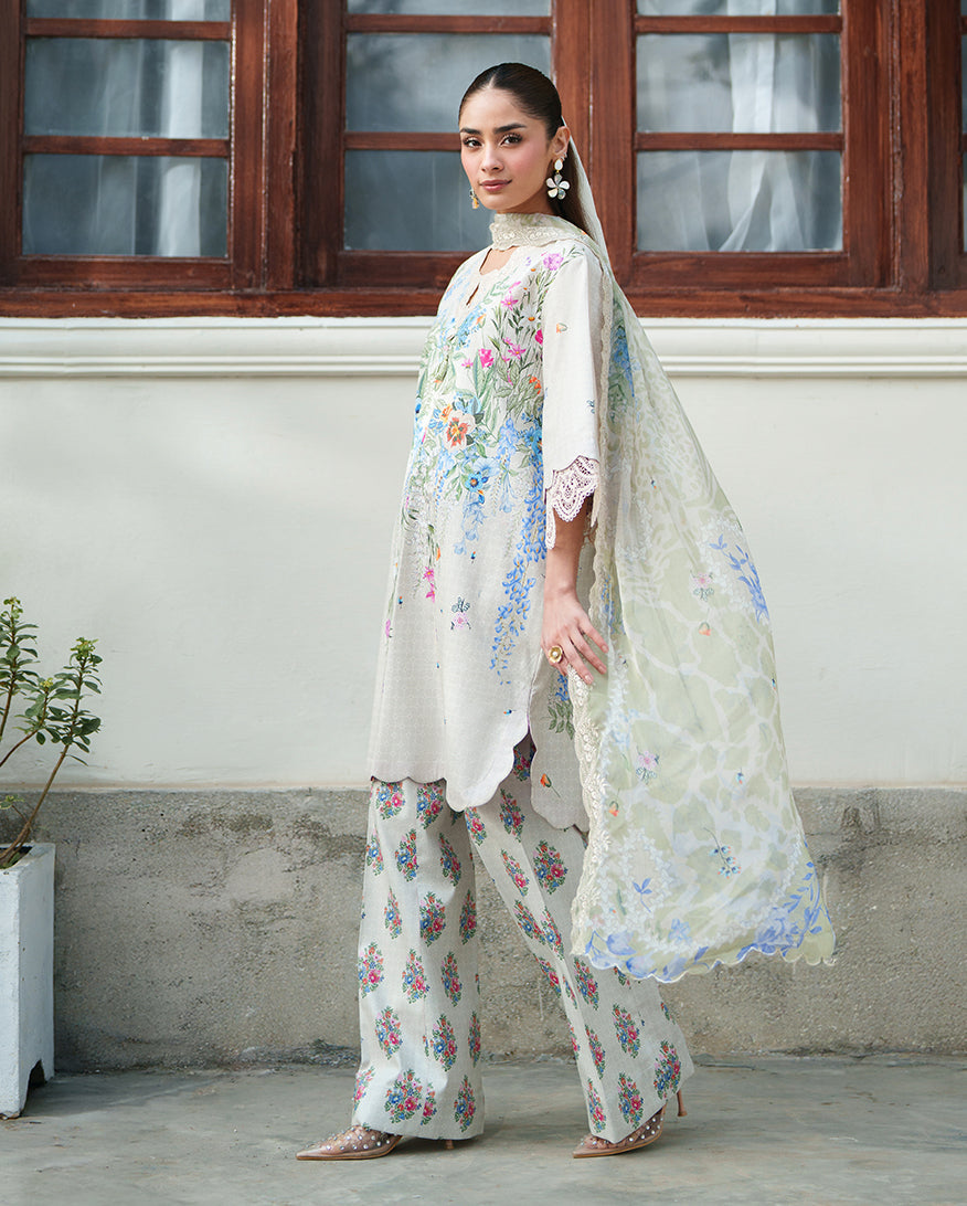 Roheenaz | Whispered Florals | Pale Peony - Designer Dress - Type : Ladies Clothes - Available at Libayah - 100% Original