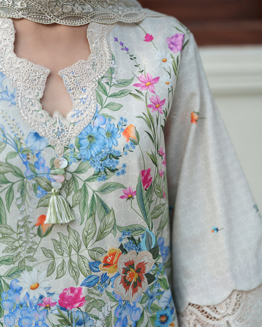 Roheenaz | Whispered Florals | Pale Peony - Designer Dress - Type : Ladies Clothes - Available at Libayah - 100% Original