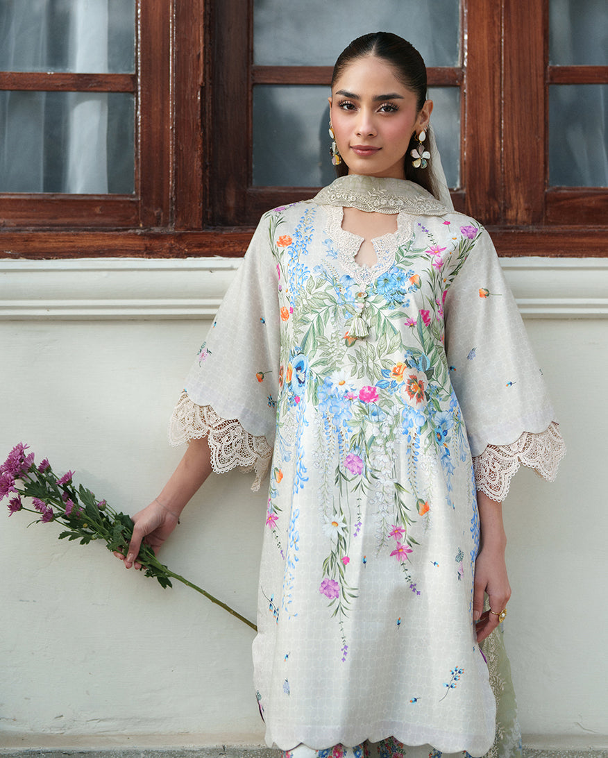 Roheenaz | Whispered Florals | Pale Peony - Designer Dress - Type : Ladies Clothes - Available at Libayah - 100% Original