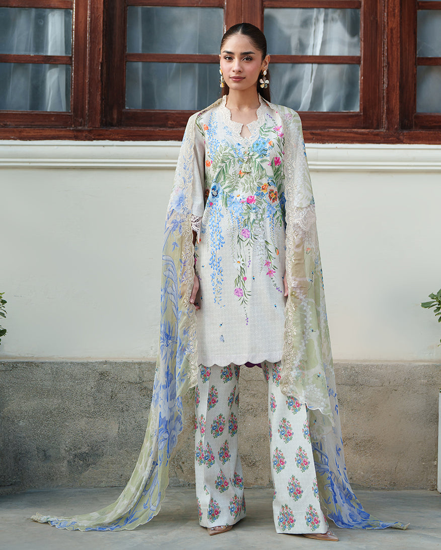 Roheenaz | Whispered Florals | Pale Peony - Designer Dress - Type : Ladies Clothes - Available at Libayah - 100% Original