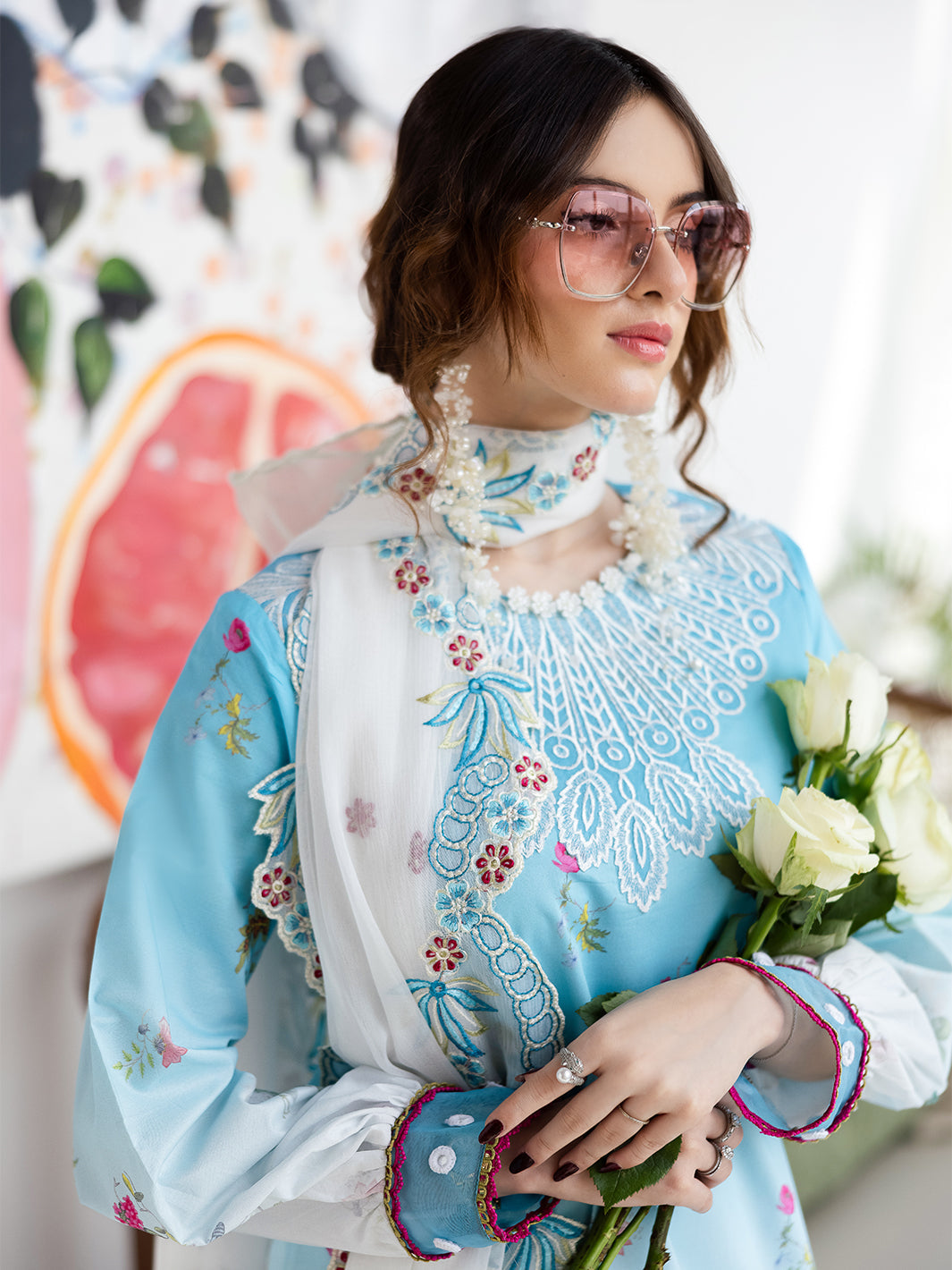 Mahnur | After Hours Luxury Lawn 25 | Pastel Pop by Mahnur - Designer Dress - Type: Ladies Clothes - Available at Libayah - 100% Original