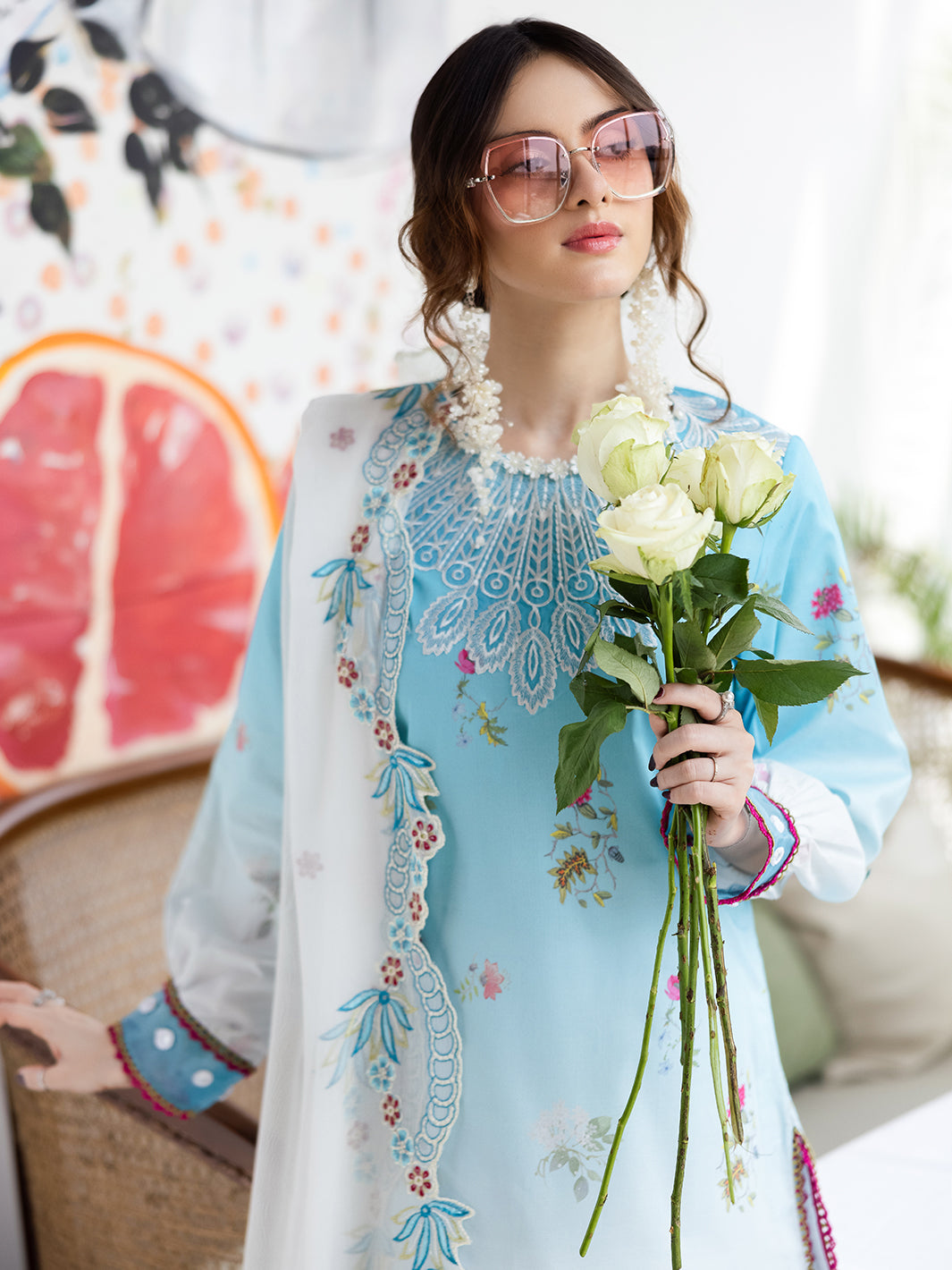 Mahnur | After Hours Luxury Lawn 25 | Pastel Pop by Mahnur - Designer Dress - Type: Ladies Clothes - Available at Libayah - 100% Original