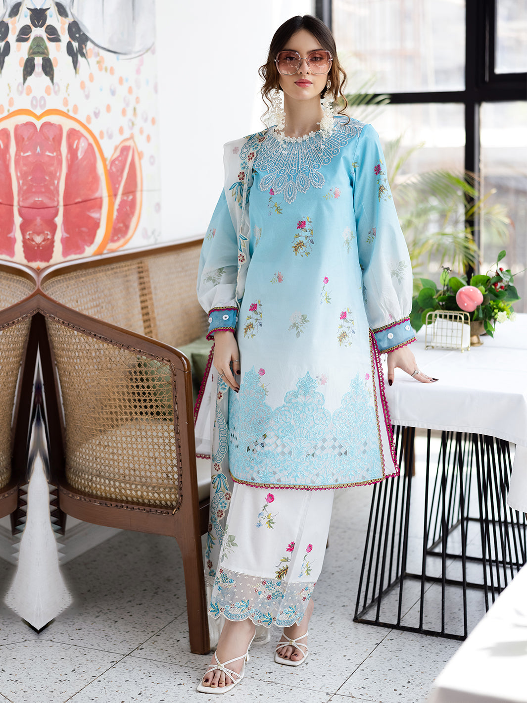 Mahnur | After Hours Luxury Lawn 25 | Pastel Pop by Mahnur - Designer Dress - Type: Ladies Clothes - Available at Libayah - 100% Original