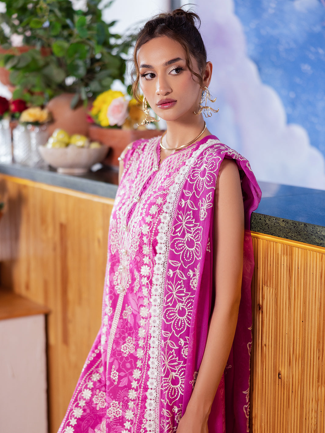 Mahnur | After Hours Luxury Lawn 25 | Peach Bellini by Mahnur - Designer Dress - Type: Ladies Clothes - Available at Libayah - 100% Original