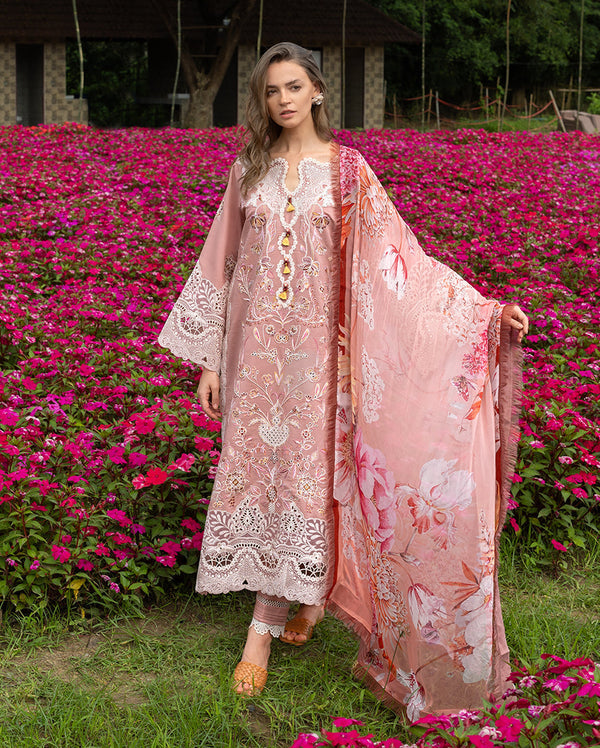 Mushq | The Secret Garden Lawn | Peach Blossom by Mushq - Designer Dress  - Type : Ladies Clothes - Available at Libayah - 100% Original 