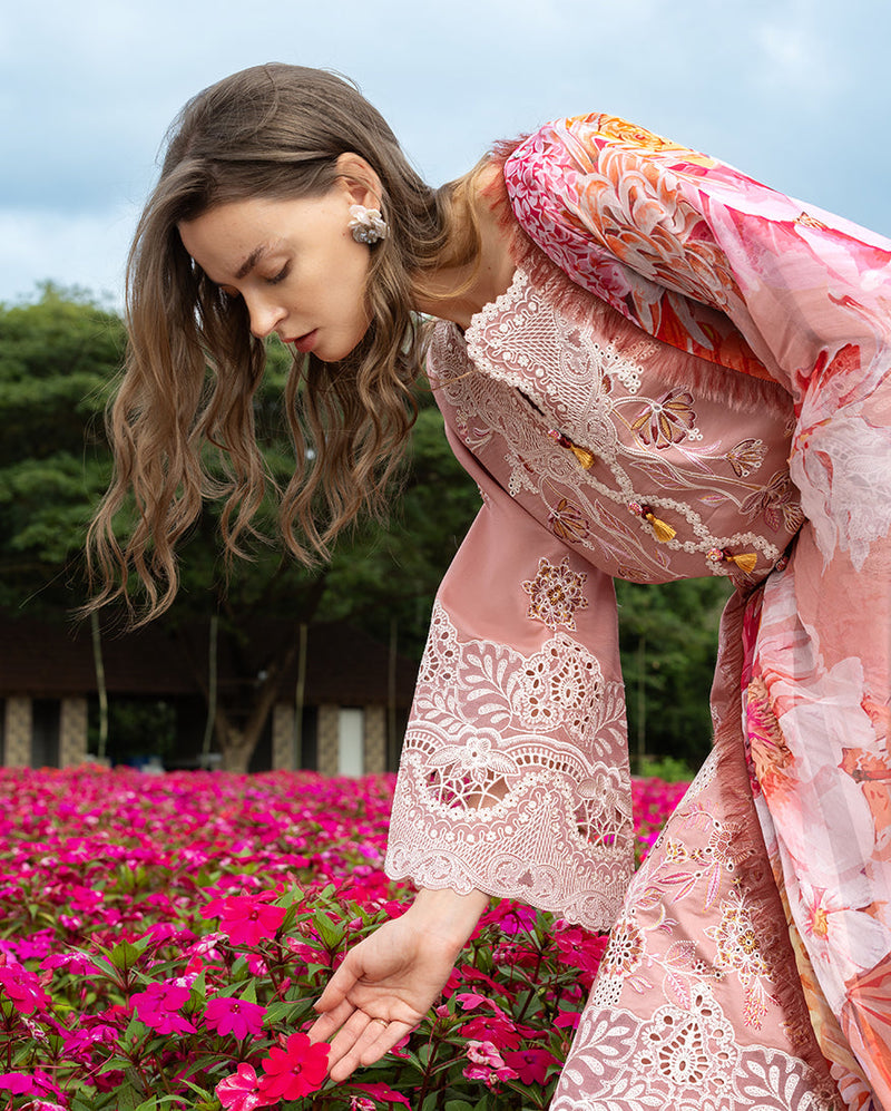 Mushq | The Secret Garden Lawn | Peach Blossom by Mushq - Designer Dress  - Type : Ladies Clothes - Available at Libayah - 100% Original 