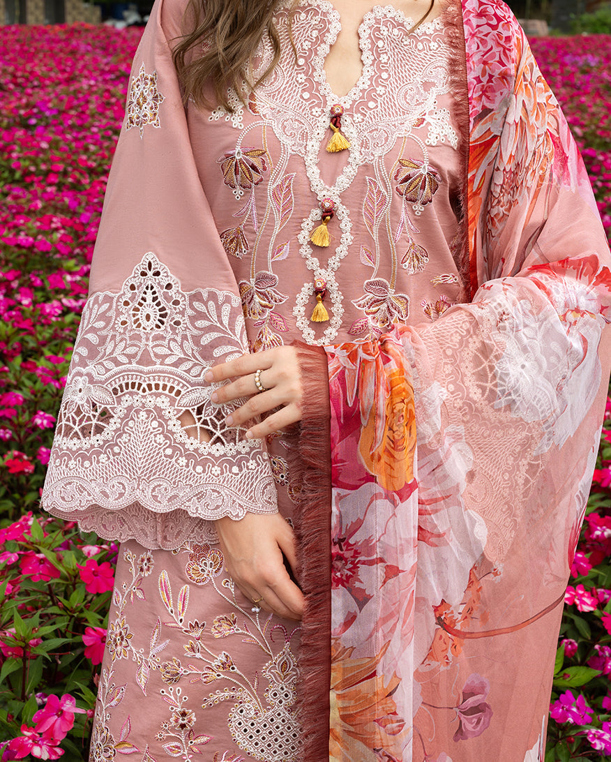 Mushq | The Secret Garden Lawn | Peach Blossom by Mushq - Designer Dress  - Type : Ladies Clothes - Available at Libayah - 100% Original 