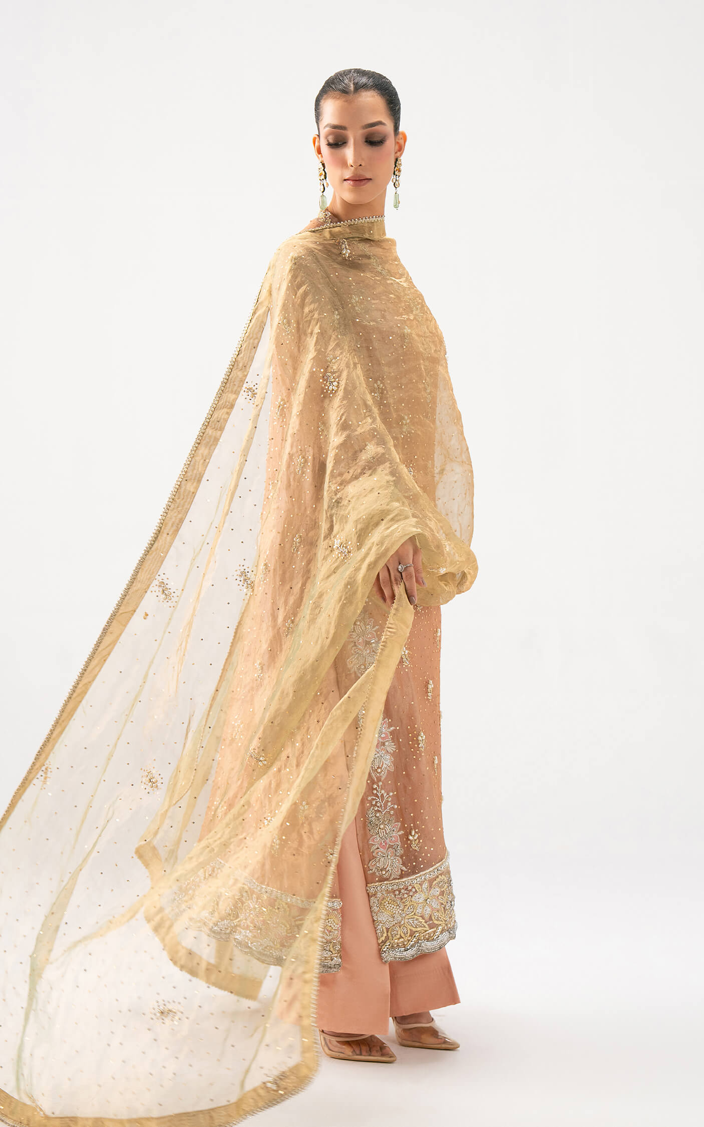 Asifa and Nabeel | Lyle Luxury Formals 25 | Peach Aura by Asifa and Nabeel - Designer Dress  - Type : Ladies Clothes - Available at Libayah - 100% Original 