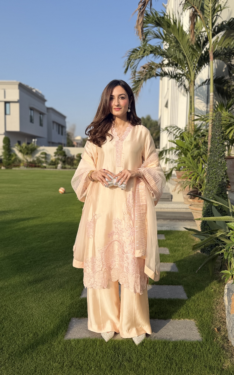 Asifa and Nabeel | Silk Edit 26 | Peach Nectar - Designer Dress - Type : Ladies Clothes - Available at Libayah - 100% Original