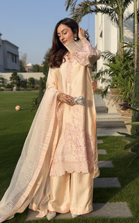 Asifa and Nabeel | Silk Edit 26 | Peach Nectar - Designer Dress - Type : Ladies Clothes - Available at Libayah - 100% Original