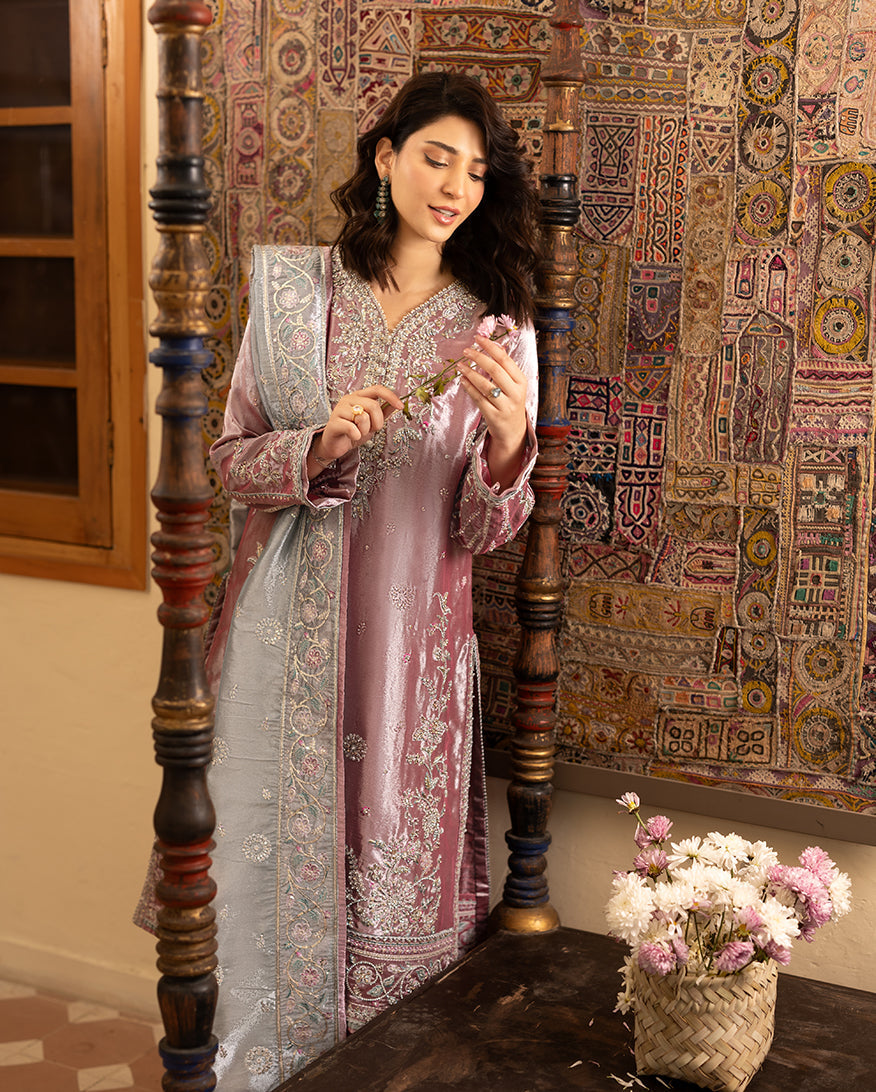 Mushq | Sunehri Lama Silk | Periwesh by Mushq - Designer Dress  - Type : Ladies Clothes - Available at Libayah - 100% Original 