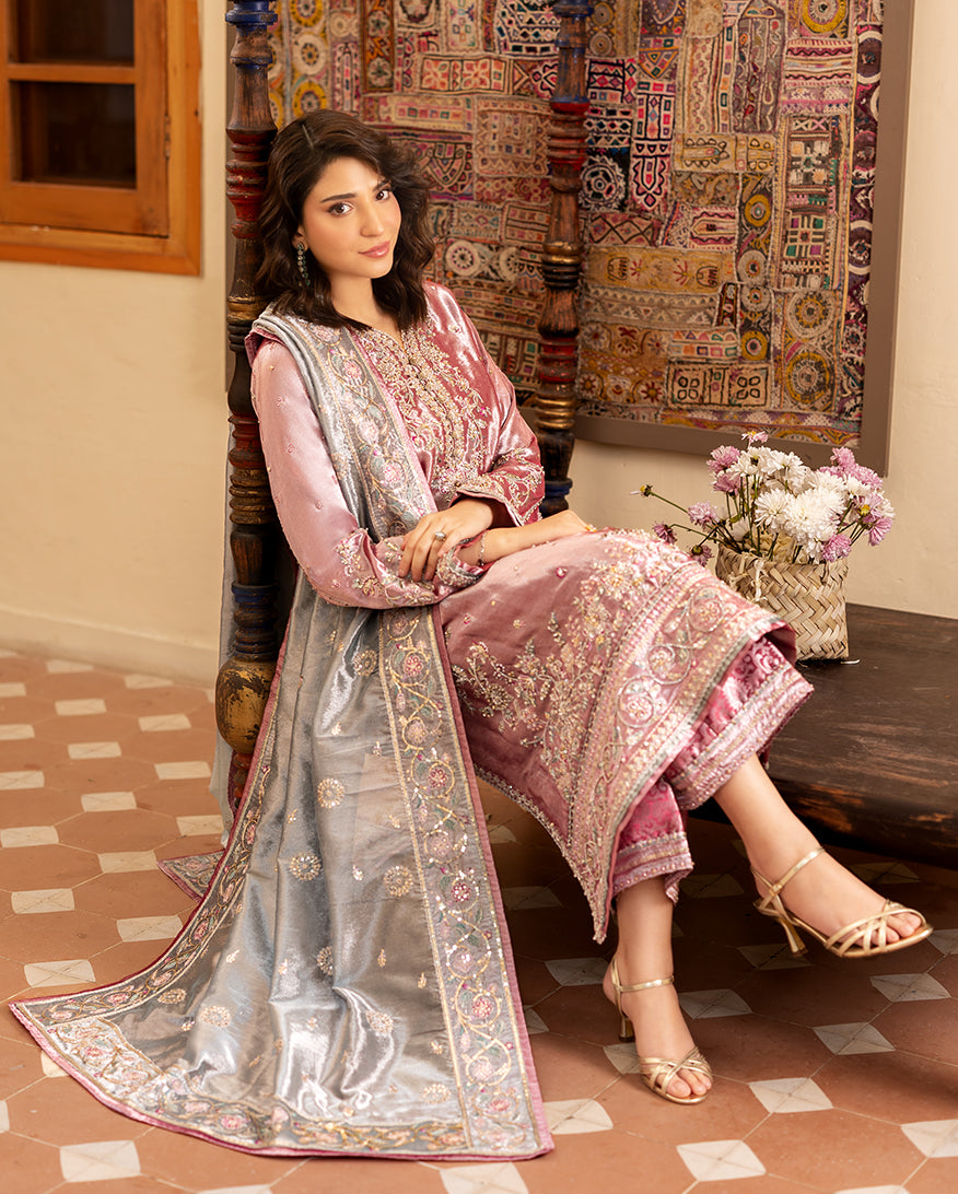Mushq | Sunehri Lama Silk | Periwesh by Mushq - Designer Dress  - Type : Ladies Clothes - Available at Libayah - 100% Original 