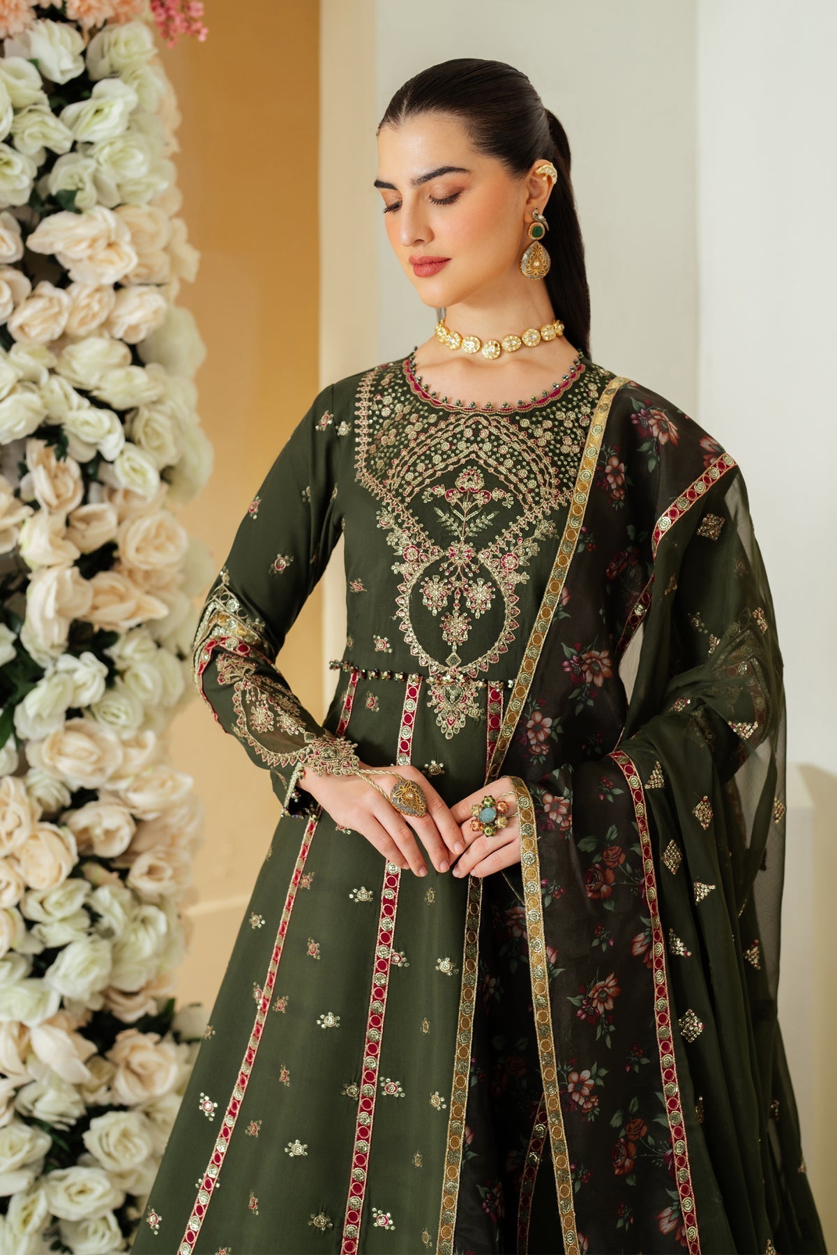 Alizeh | Luxury Raw Silk | AF-RS-03-PINE by Alizeh - Designer Dress - Type: Ladies Clothes - Available at Libayah - 100% Original
