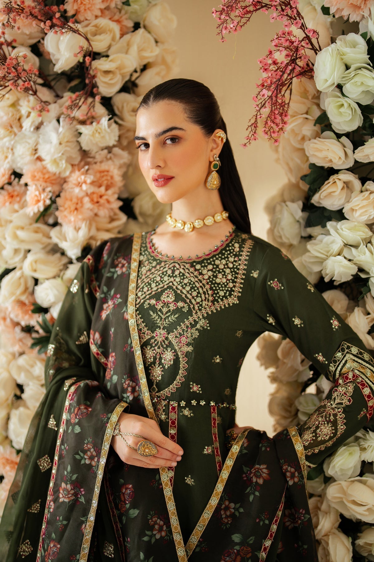 Alizeh | Luxury Raw Silk | AF-RS-03-PINE by Alizeh - Designer Dress - Type: Ladies Clothes - Available at Libayah - 100% Original