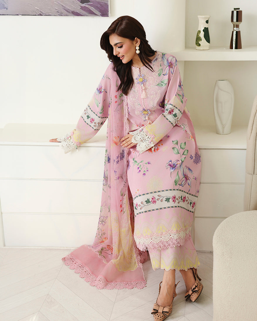 Roheenaz | Petals in Print | Pink Veil by Roheenaz - Designer Dress  - Type : Ladies Clothes - Available at Libayah - 100% Original 