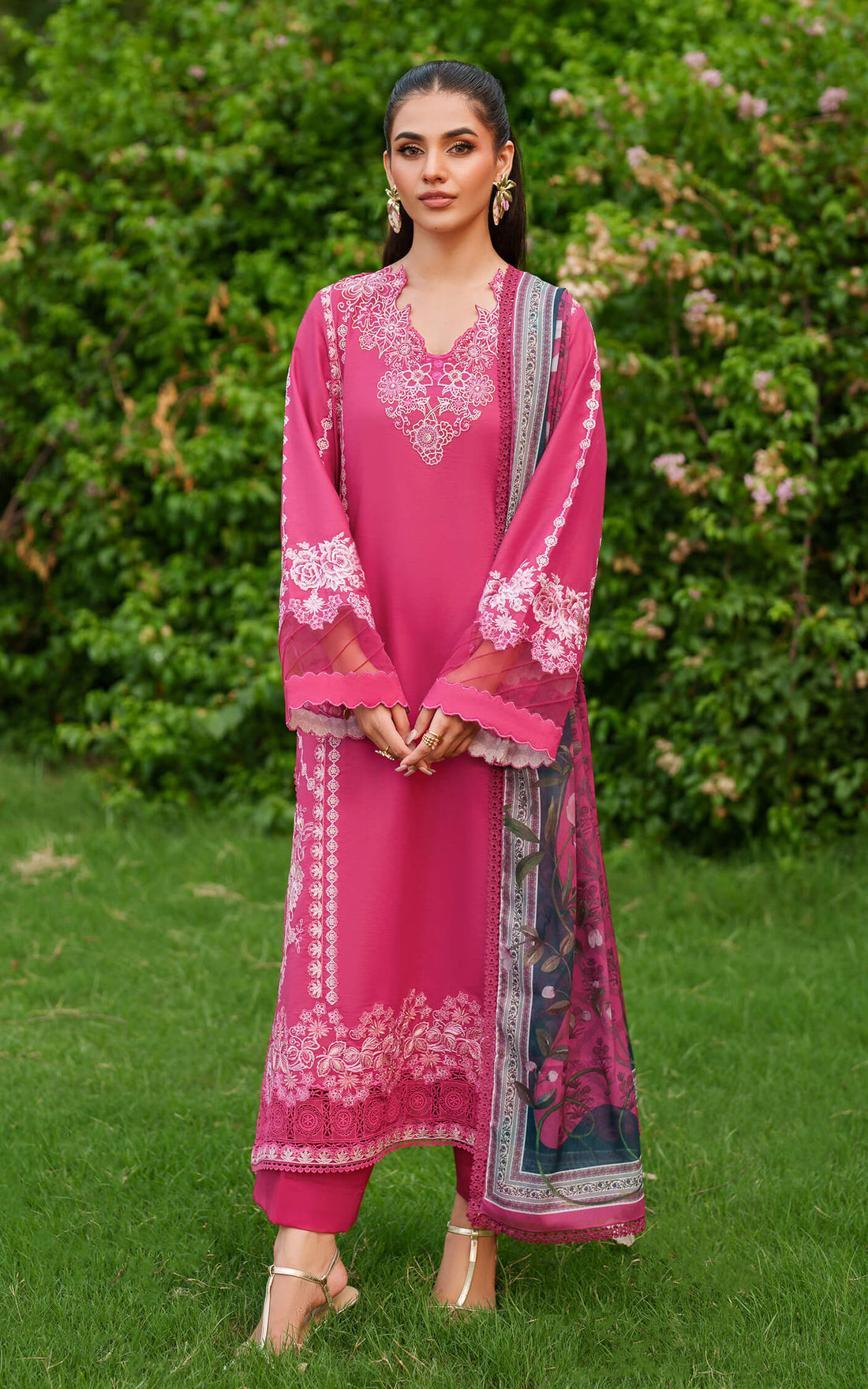 Asifa and Nabeel | Eden Cambric 25 | Pink Reverie ECU25-06 by Asifa and Nabeel - Designer Dress  - Type : Ladies Clothes - Available at Libayah - 100% Original 