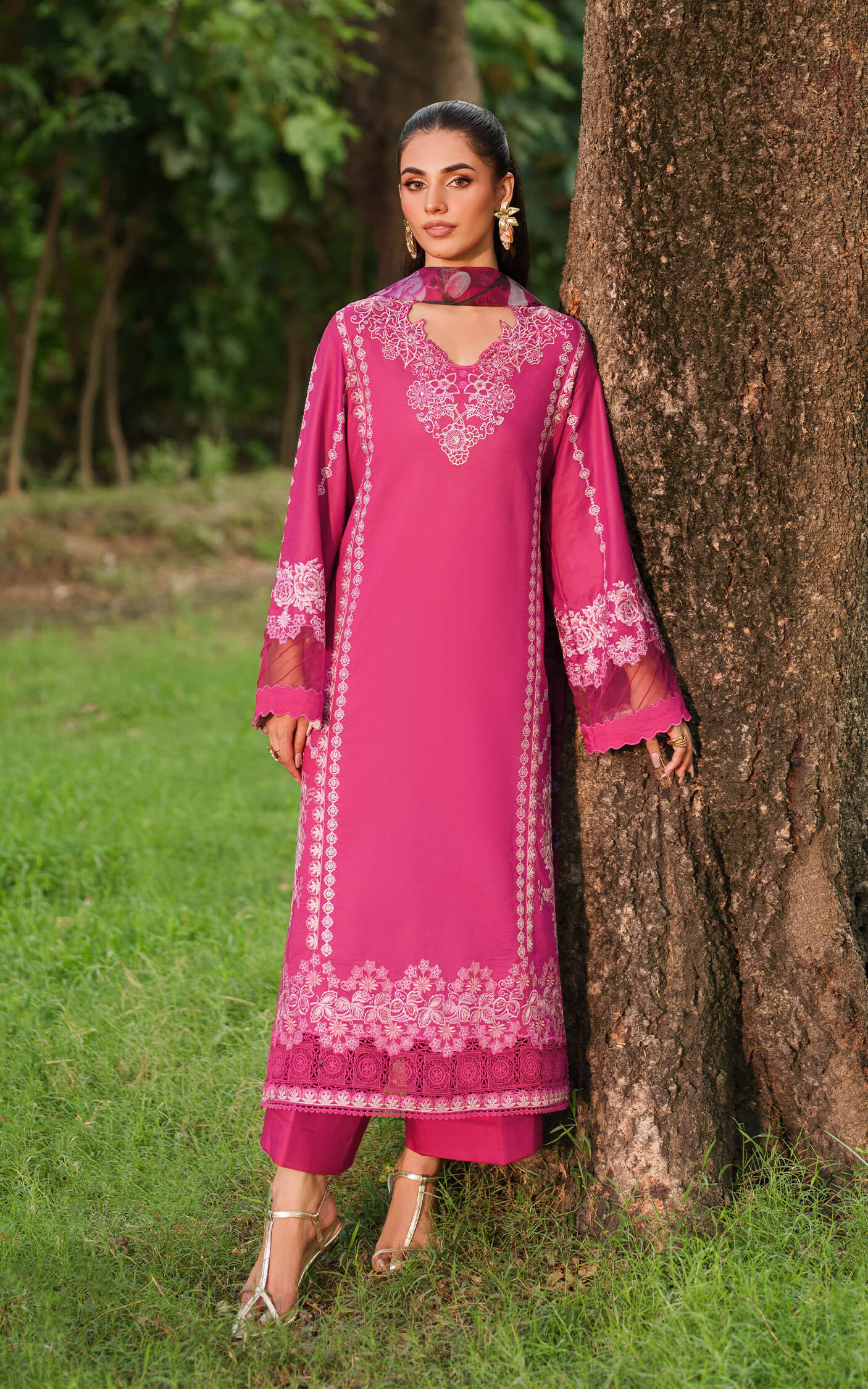 Asifa and Nabeel | Eden Cambric 25 | Pink Reverie ECU25-06 by Asifa and Nabeel - Designer Dress  - Type : Ladies Clothes - Available at Libayah - 100% Original 
