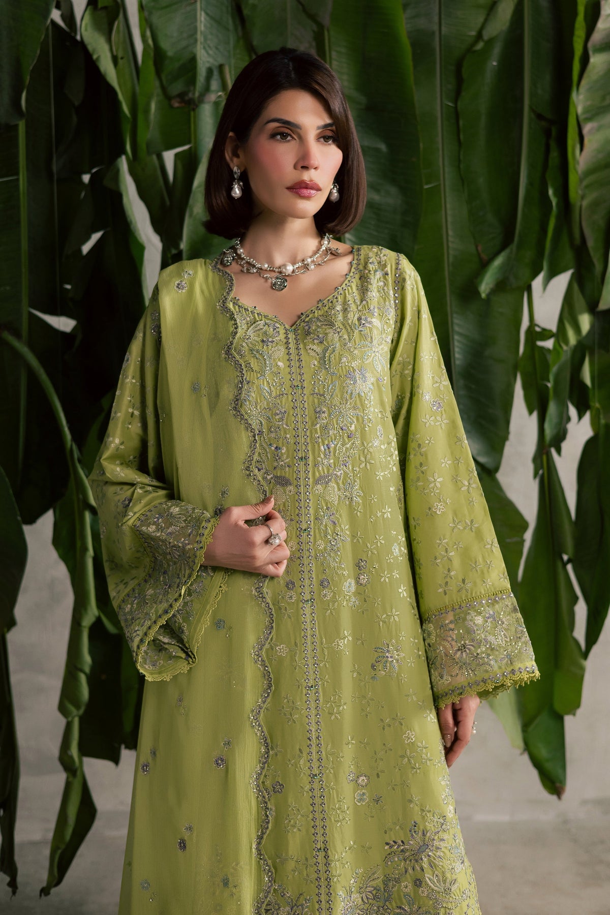 Batik | Festive Eid 26 | Pistachia - by Libayah - Registered Vendor of : Batik - 100% Original Designer Dress