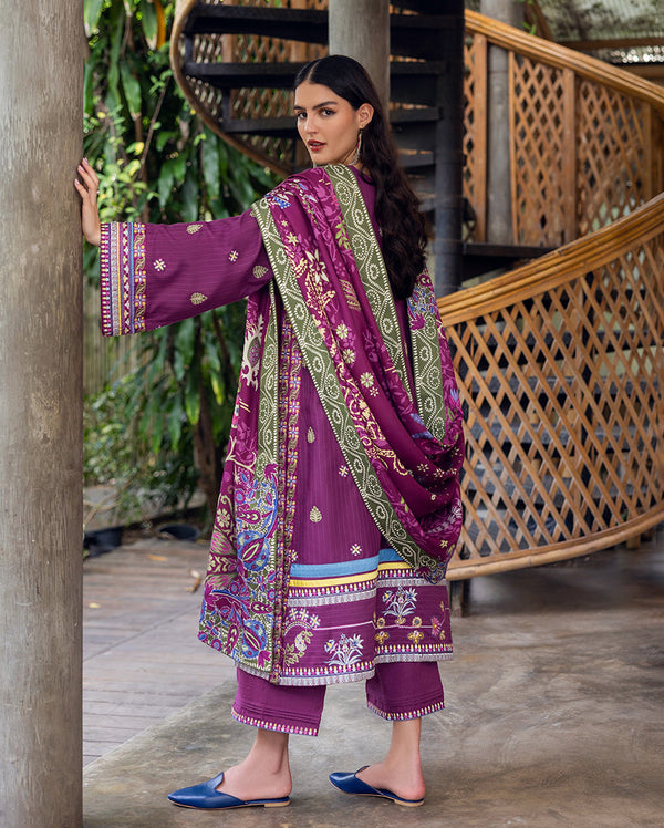 Mushq | Hemline Karandi | Plum Swirl by Mushq - Designer Dress - Type : Ladies Clothes - Available at Libayah - 100% Original 