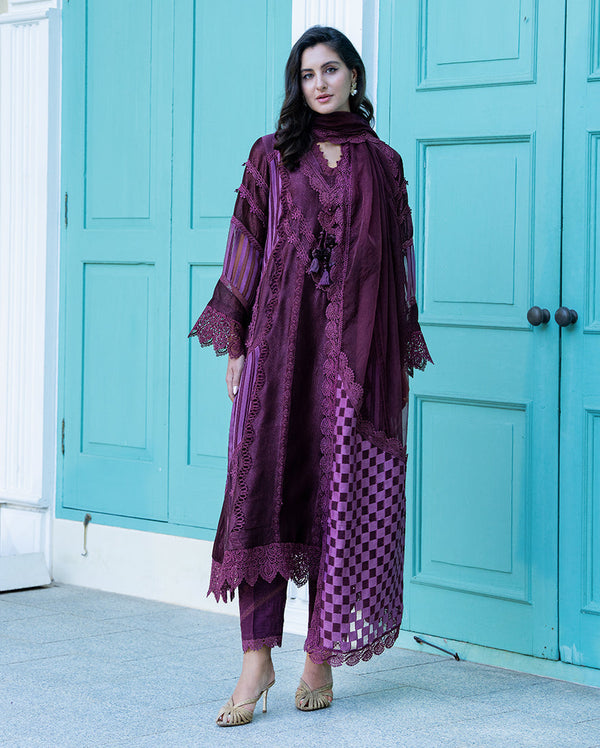 Mushq | Euphoria Pret | Plum Mirage by Mushq - Designer Dress  - Type : Ladies Clothes - Available at Libayah - 100% Original 