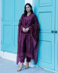 Mushq | Euphoria Pret | Plum Mirage by Mushq - Designer Dress  - Type : Ladies Clothes - Available at Libayah - 100% Original 