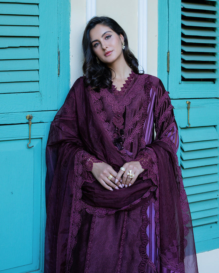 Mushq | Euphoria Pret | Plum Mirage by Mushq - Designer Dress  - Type : Ladies Clothes - Available at Libayah - 100% Original 
