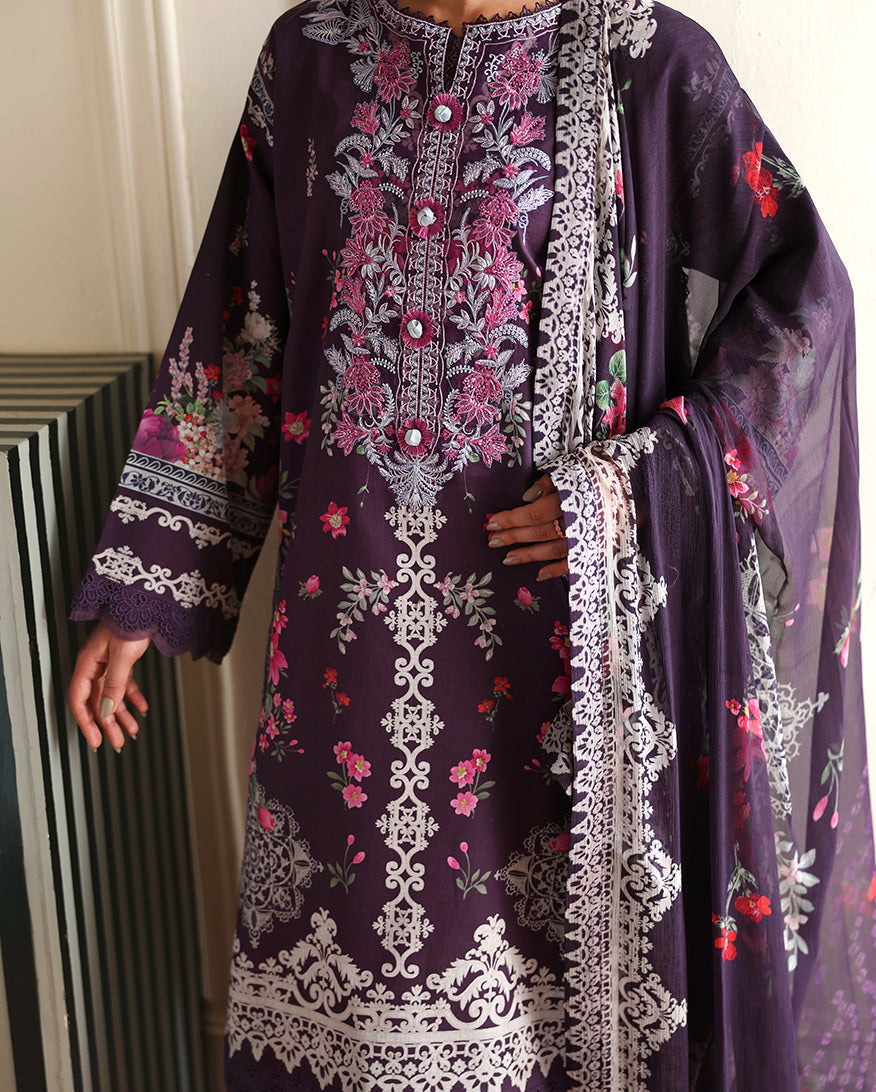 Roheenaz | Eclat Garden Printed Lawn | Poppy bloom by Roheenaz - Designer Dress  - Type : Ladies Clothes - Available at Libayah - 100% Original 