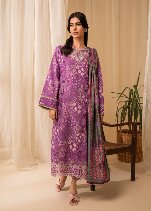 Aabyaan | Izabel Prints Linen Edit 24 | SABRINA (AZ-02) by Aabyaan - Designer Dress - Type: Ladies Clothes - Available at Libayah - 100% Original