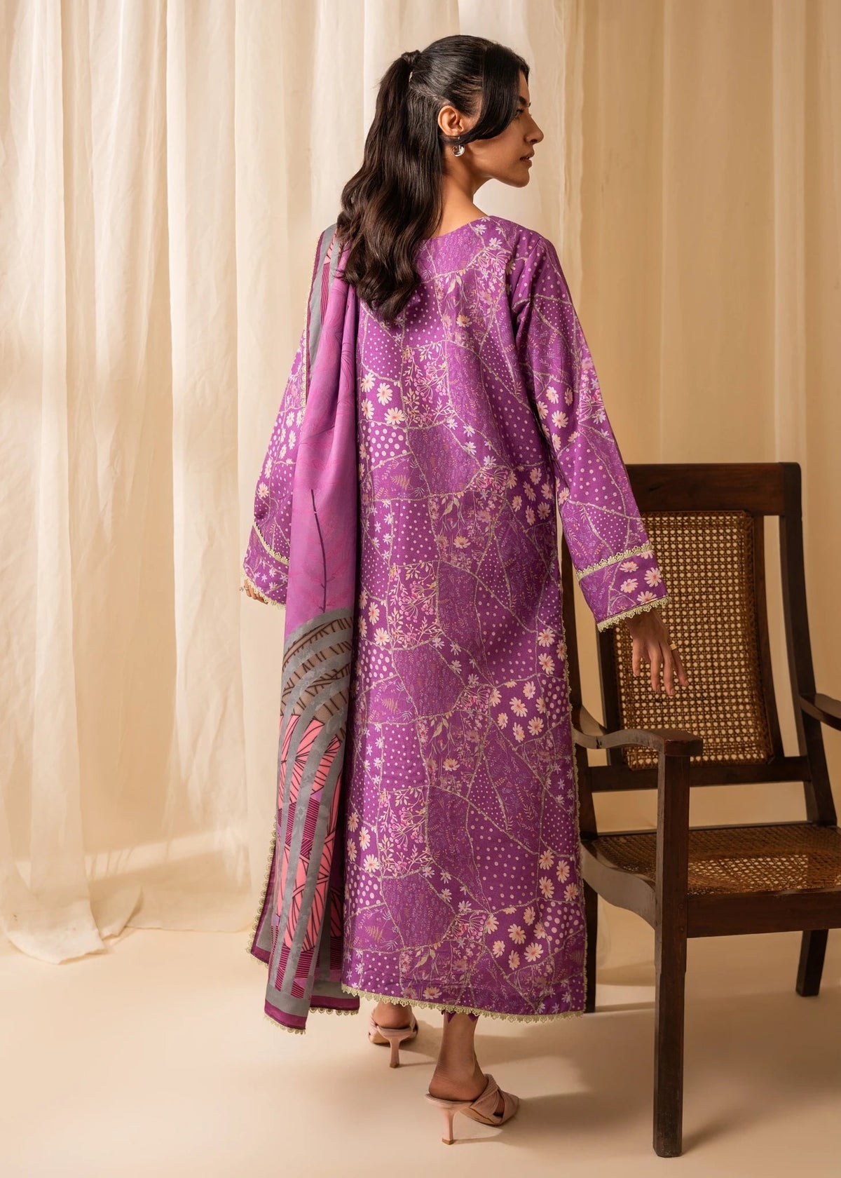 Aabyaan | Izabel Prints Linen Edit 24 | SABRINA (AZ-02) by Aabyaan - Designer Dress - Type: Ladies Clothes - Available at Libayah - 100% Original