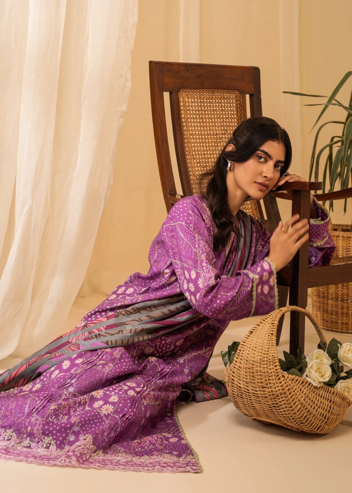 Aabyaan | Izabel Prints Linen Edit 24 | SABRINA (AZ-02) by Aabyaan - Designer Dress - Type: Ladies Clothes - Available at Libayah - 100% Original