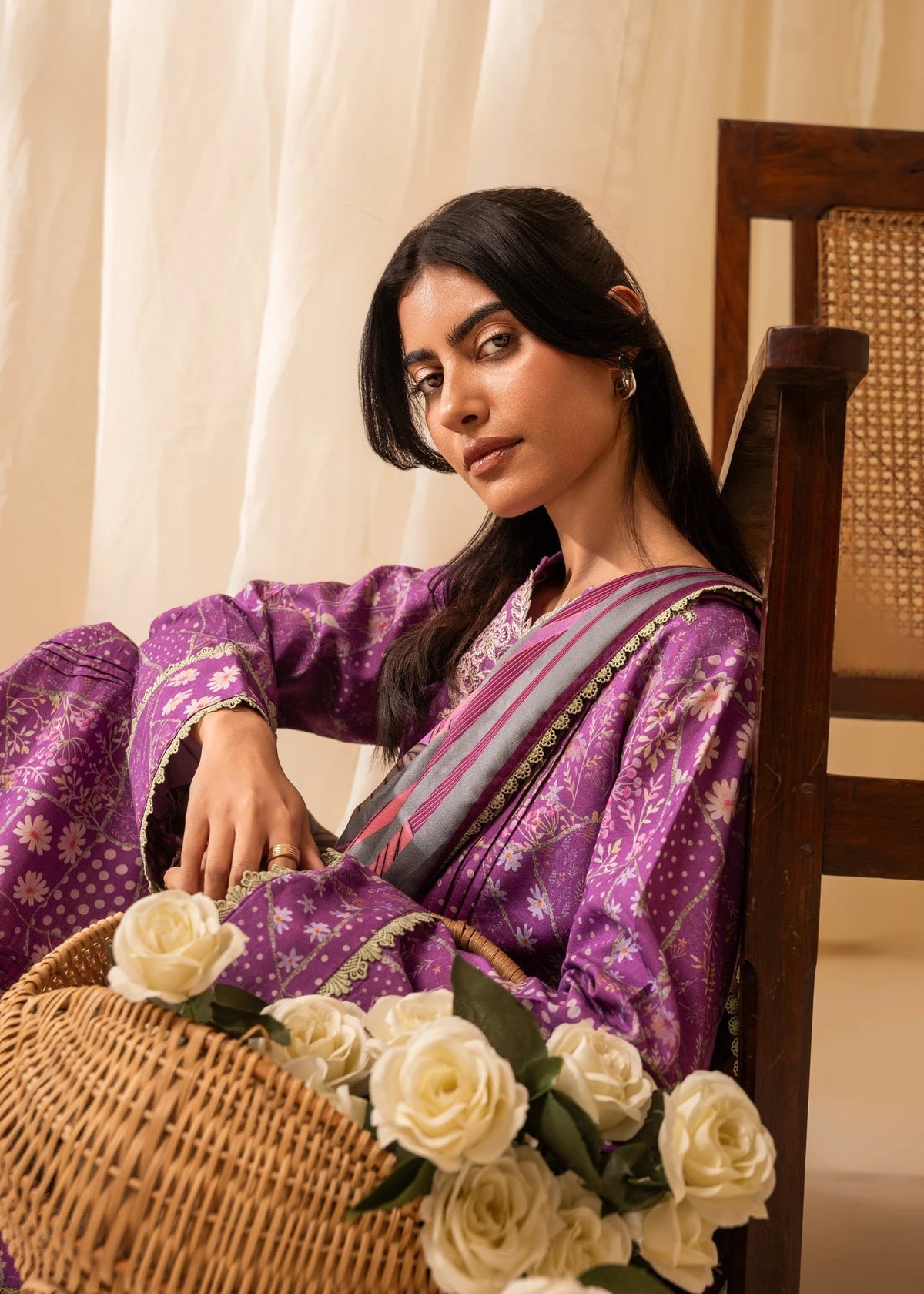 Aabyaan | Izabel Prints Linen Edit 24 | SABRINA (AZ-02) by Aabyaan - Designer Dress - Type: Ladies Clothes - Available at Libayah - 100% Original